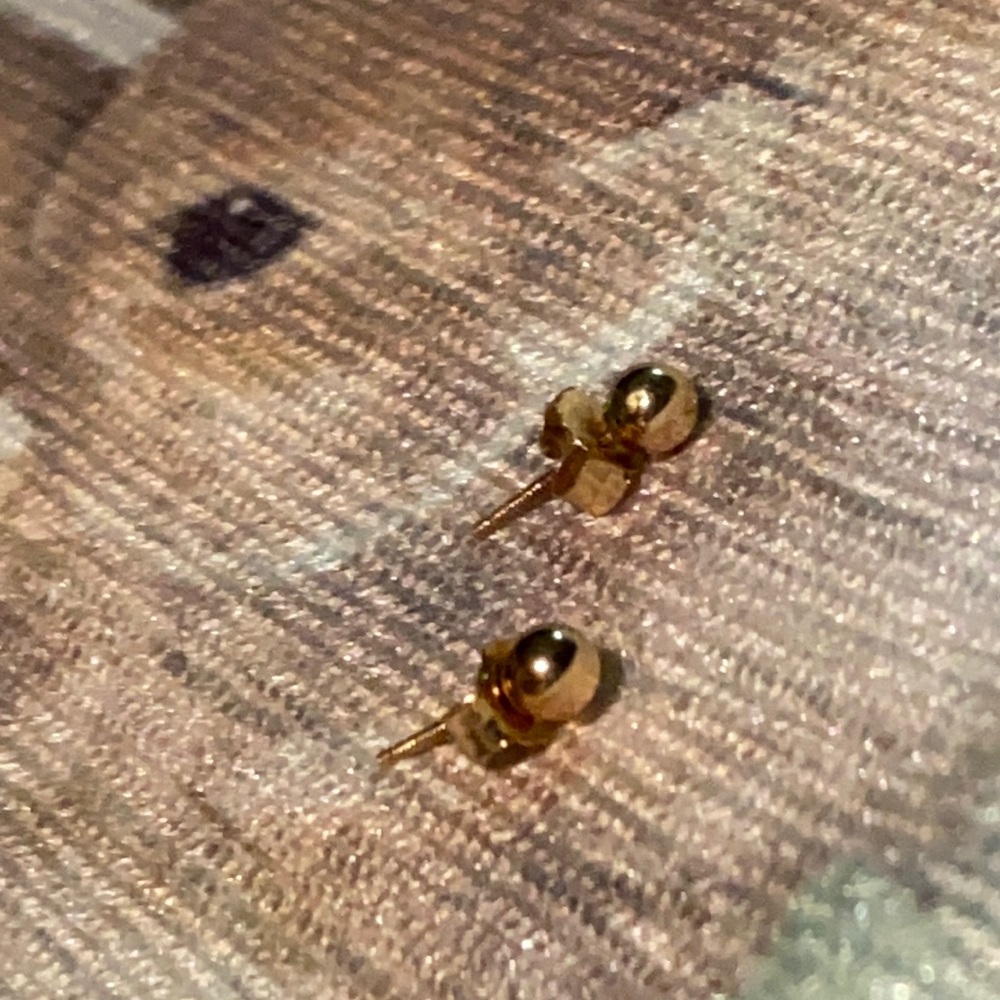 Real Solid 14k Gold Ball Earrings Safety Backings